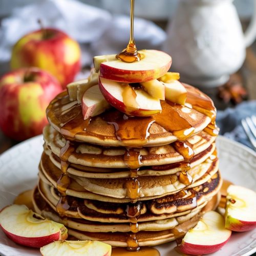 Apple Pie Pancakes with Vanilla Maple Syrup Recipe