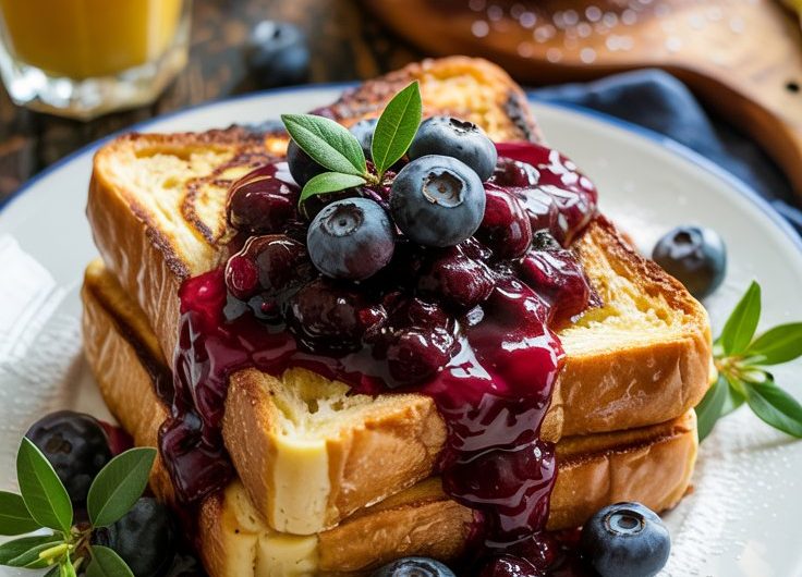 The Ultimate Brioche French Toast with Blueberry Compote
