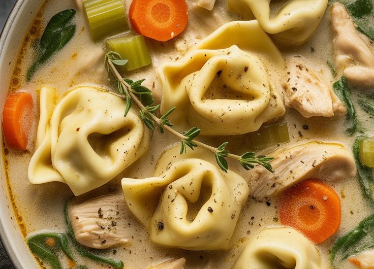 Creamy Chicken Tortellini Soup