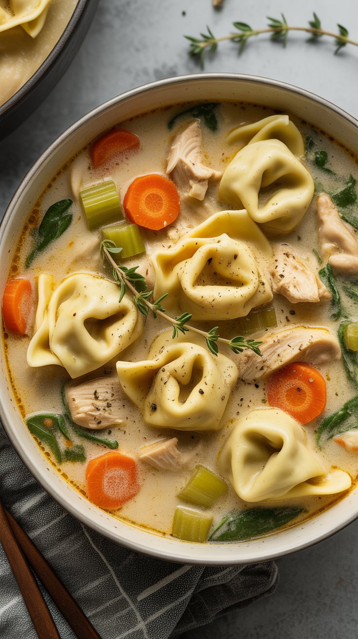 Creamy Chicken Tortellini Soup recipe