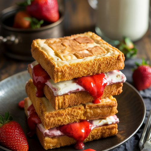 Fried Strawberry Cheesecake Sandwiches
