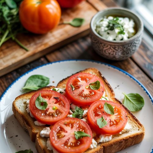 Tomato and Cottage Cheese Toast Recipe