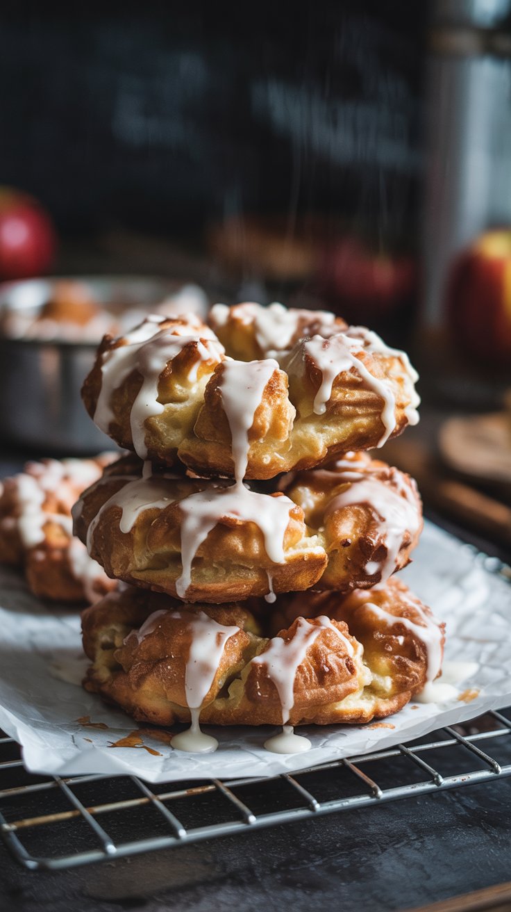 Baked Apple Fritters with Vanilla Glaze recipe