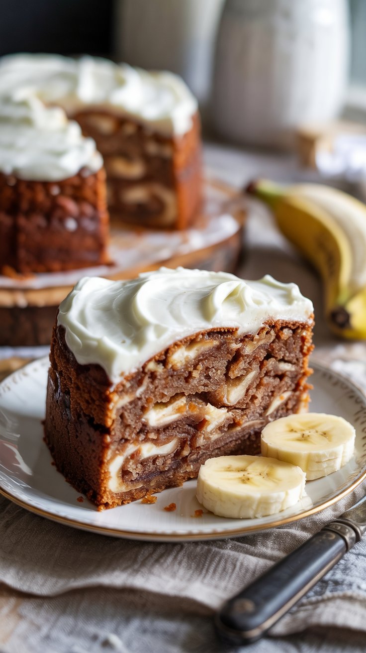 Banana Bread Cake with Cream Cheese Frosting recipe
