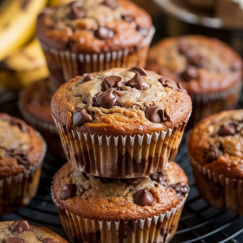 One Bowl Banana Chocolate Muffins recipe