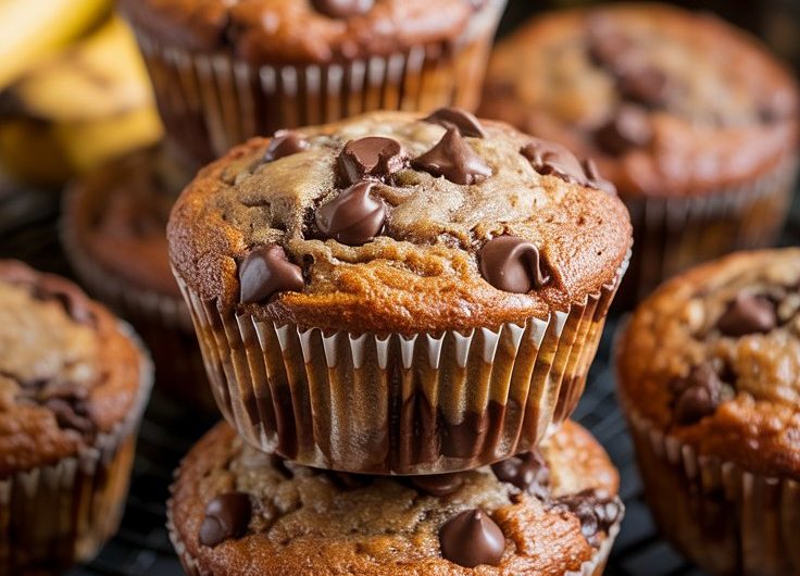 One Bowl Banana Chocolate Muffins