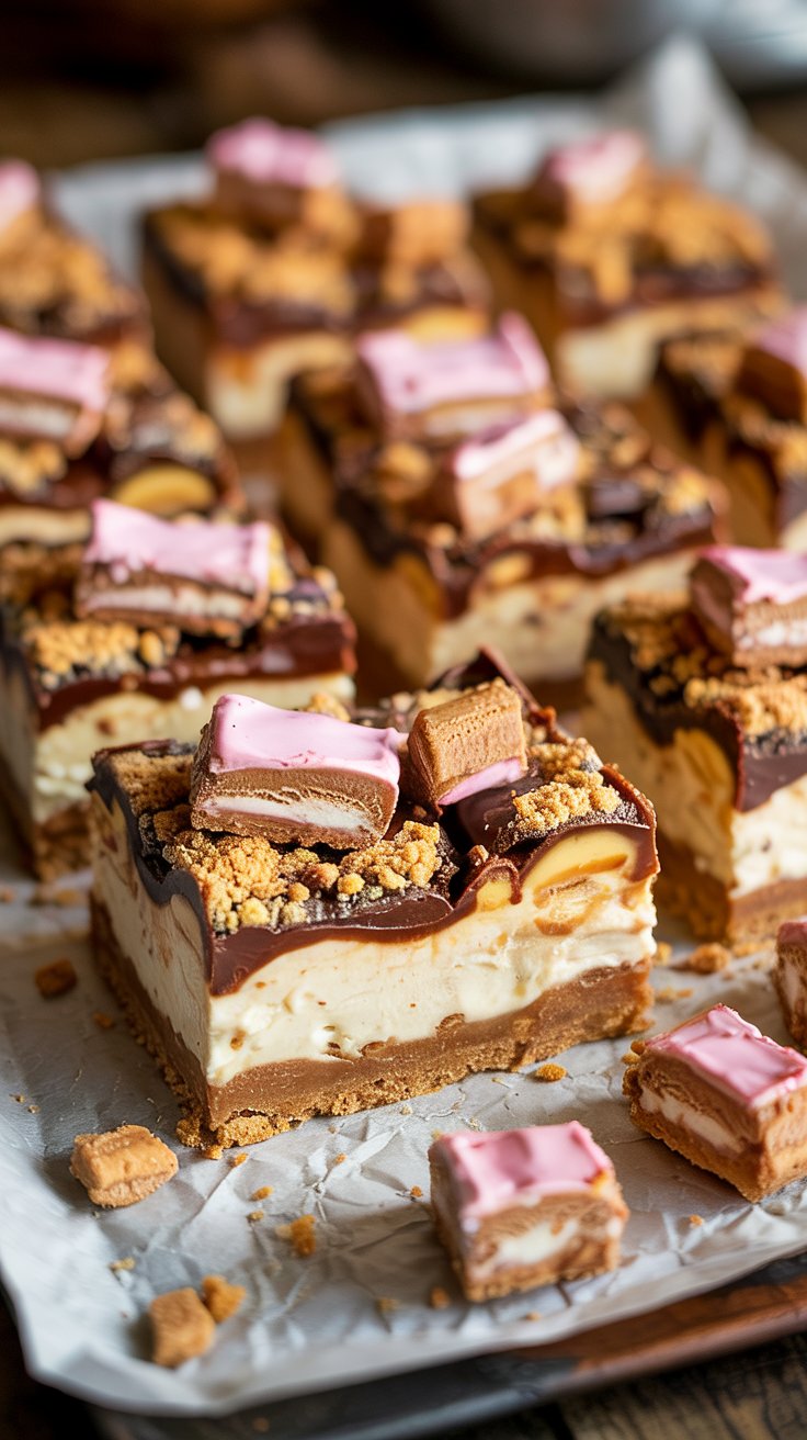 Butterfinger Cheesecake Bars recipe