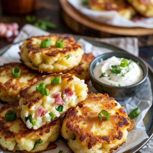 Loaded Mashed Potato Cakes recipe