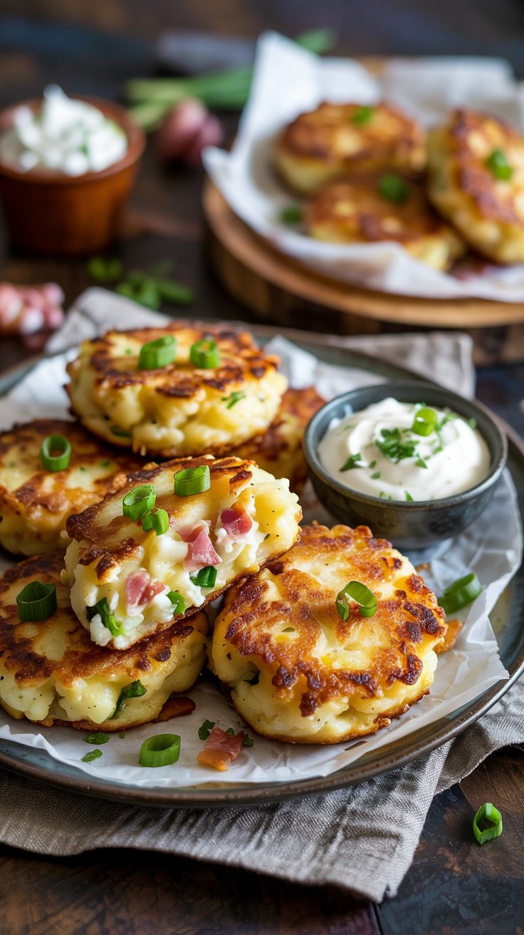 Loaded Mashed Potato Cakes recipe