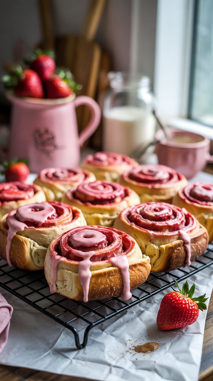 Strawberry Cinnamon Rolls recipe
