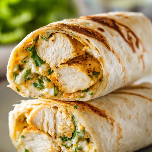 Cheesy Garlic Chicken Wraps