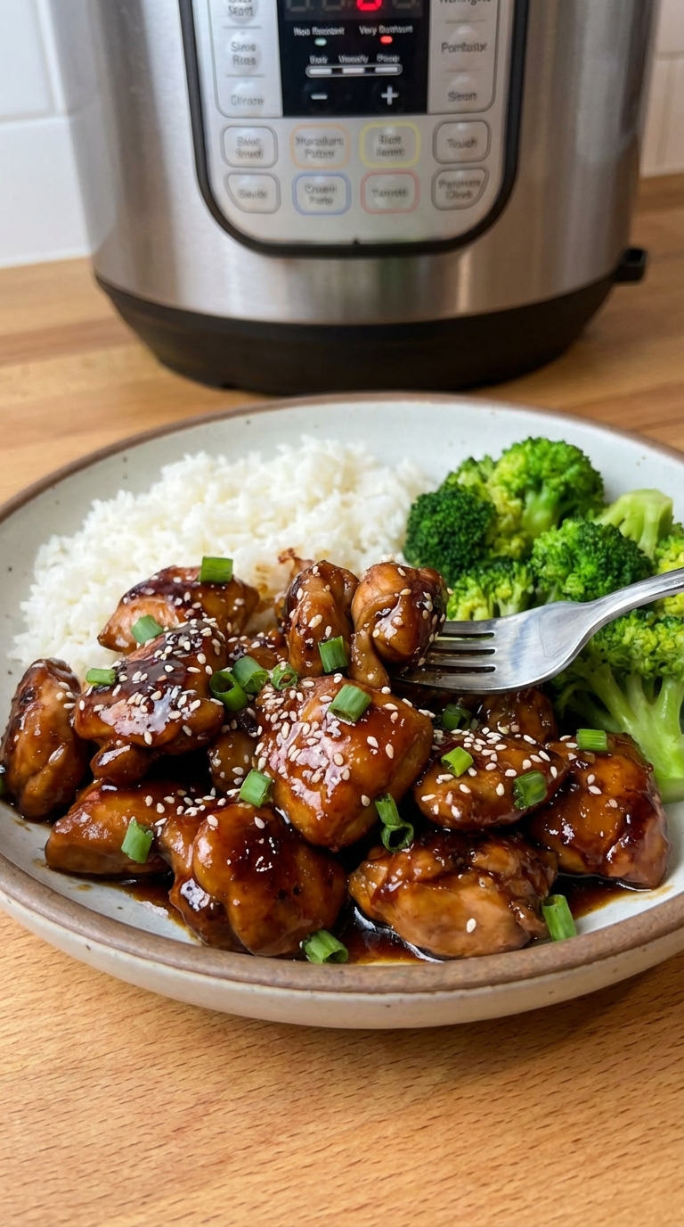 Best Ever Instant Pot Teriyaki Chicken Easy Flavorful And Weeknight Friendly. Close Up Plate Realistic Photo