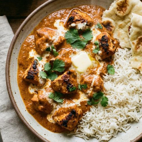 Creamy Instant Pot Chicken Tikka Masala A Cozy Weeknight Favorite. Close Up Plate Realistic Photo