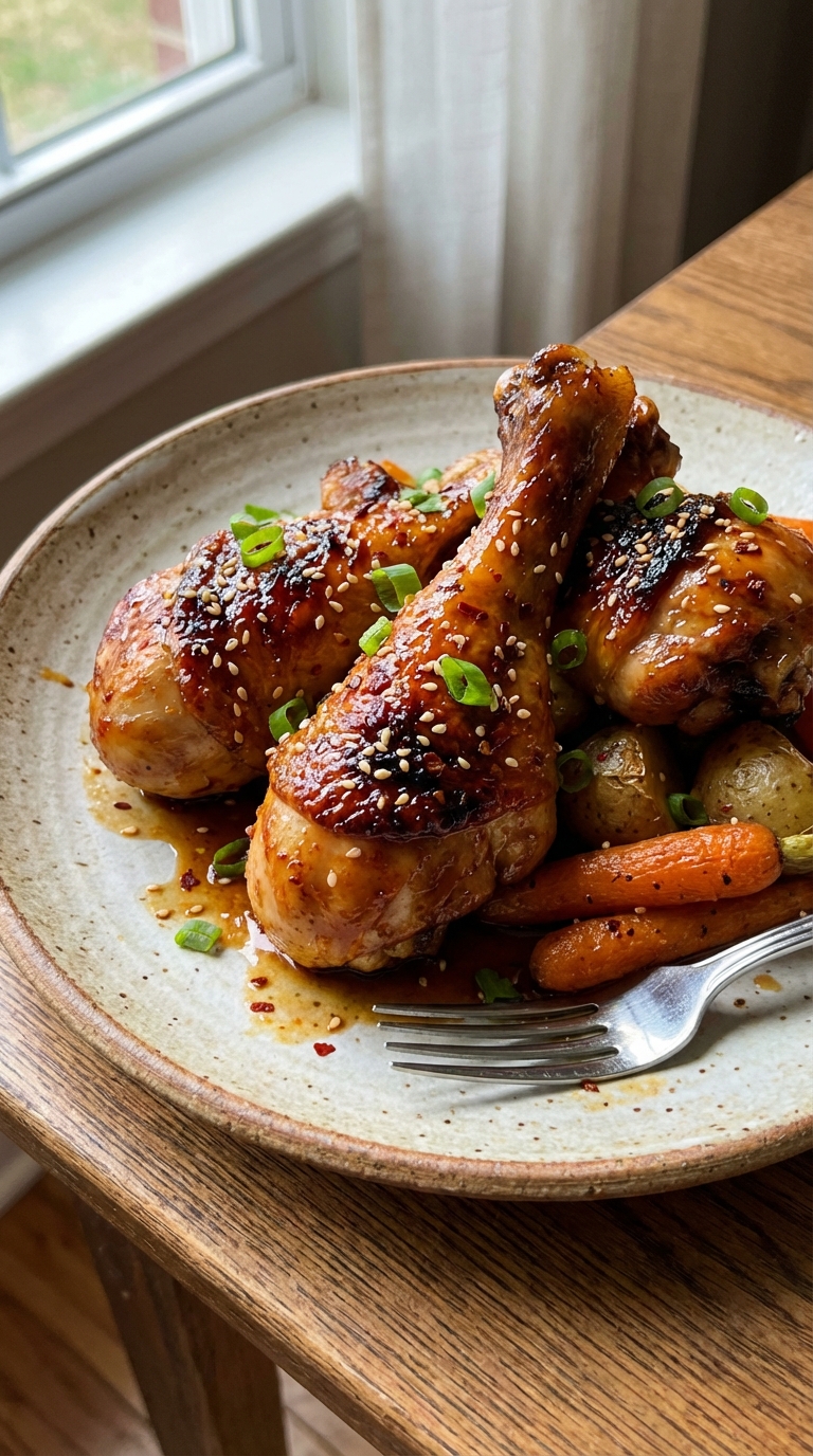Irresistible Honey Garlic Chicken Drumsticks A Simple Weeknight Favorite. Close Up Plate Realistic Photo